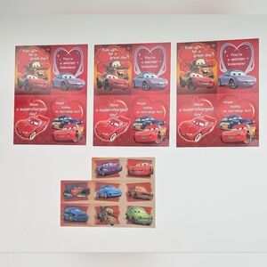 Disney Pixar Cars Lightning McQueen Valentine's Day Cards